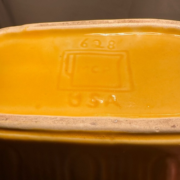 Vintage Yellow Wide Ceramic, McCOY Pottery,  Planter Vase 11" x 3.5" - Picture 5 of 8